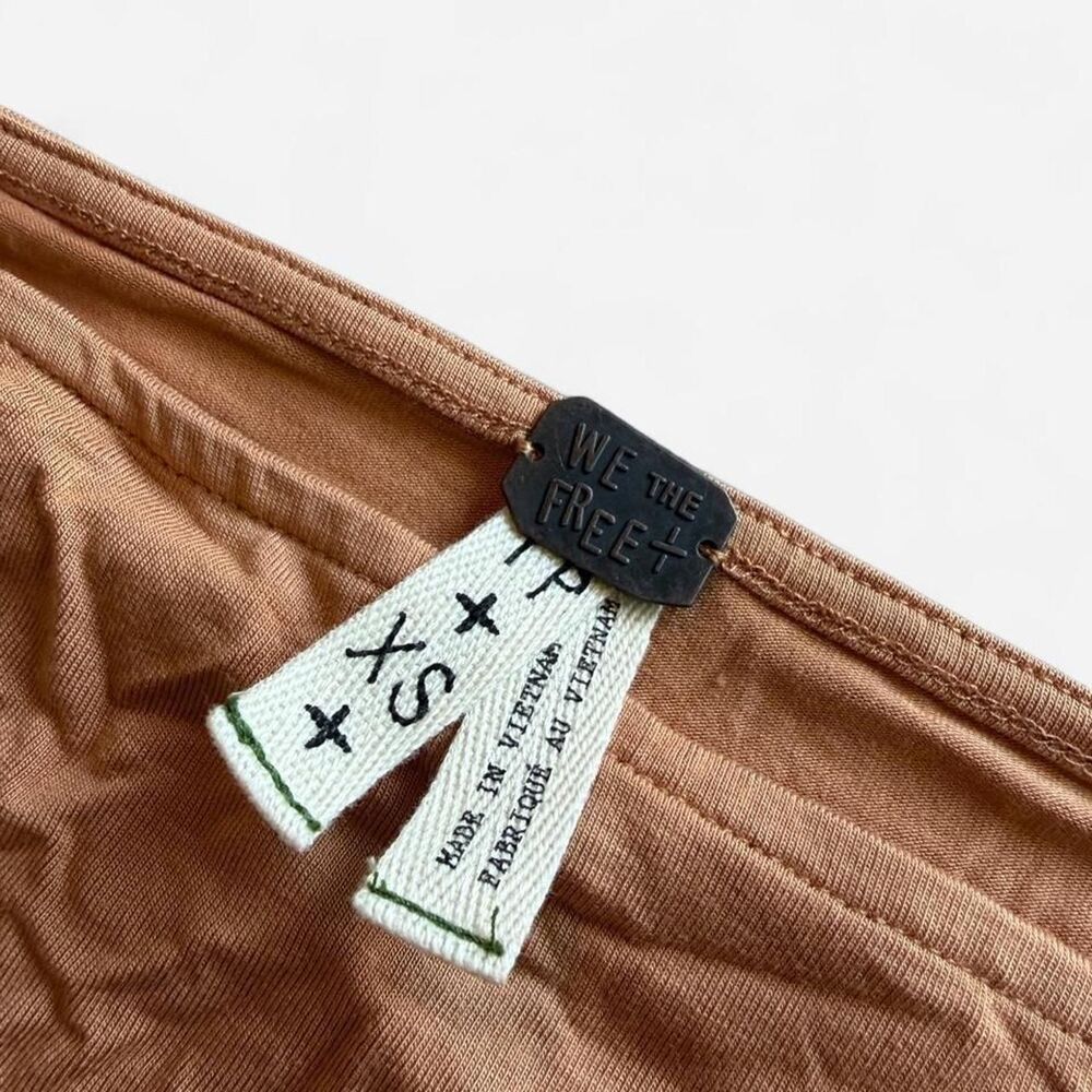 Free People Long / Bell Sleeve Orange Shirt Festive 70s Blouse Fall Earth Tone - Picture 4 of 8
